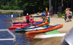 Kayaks beached