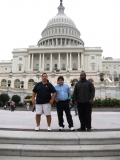 Dave from MWCIL, Andy from Boston CIL and William from IA pose in front of the Capital.