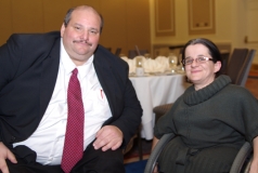 Joe Bellil, MWCIL Board, and VP of Easter Seals, with Colleen Flanagan of Easter Seals