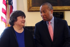 Rose and Governor Patrick chat.
