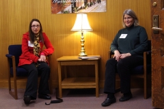 Amy and Pat wait in Representative Tom Conroy's office