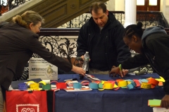 Easter Seals table with the chain - the chain has messages of how the ADA has affected each person