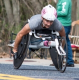 Women's Wheelchair Winner Manuela Schar, 1:28:17, Switzerland