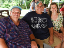 Joe (Easterseals MA and MWCIL Board), David (Advocacy DIrector MWCIL) and Aliza (Coordinator at MASILC)