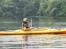 DCR staff in kayak