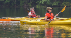 Rose (MWCIL) and DCR staff kayaking