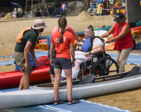 Tammy gets ready to kayak