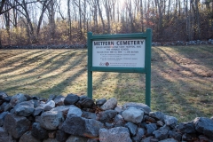 Metfern sign in front of cemetery