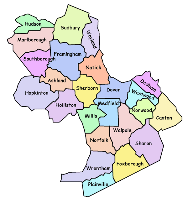 map of MWADRC towns