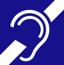 logo for deaf and hard of hearing - ear with band